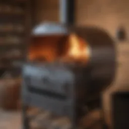 Blueprint of a wood smoker highlighting design elements