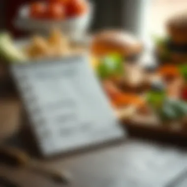 Setting Dietary Goals A notepad with handwritten dietary goals and a pen beside a healthy meal