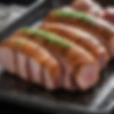 Seasoned pork tenderloin ready to be placed in the oven