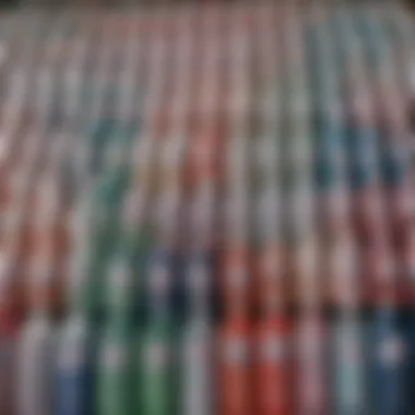 A vibrant display of various spiked seltzer brands available at Costco.