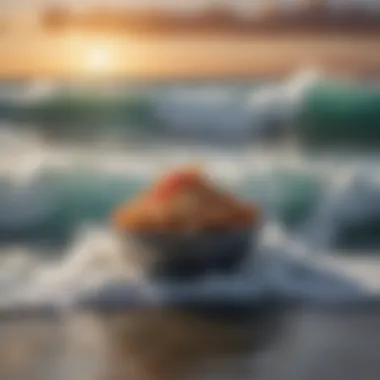Creative Photo Backdrop: Capture the Sea Spirit A creative backdrop featuring waves and marine elements for photo opportunities.