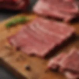Fresh cuts of beef selected for jerky making