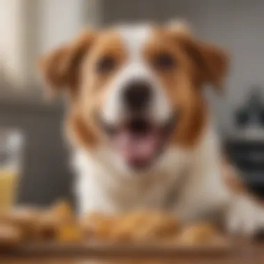 A dog enthusiastically enjoying a freshly made treat, showcasing the joy of homemade snacks