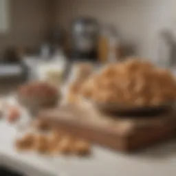 A variety of healthy ingredients for homemade dog treats displayed on a kitchen counter