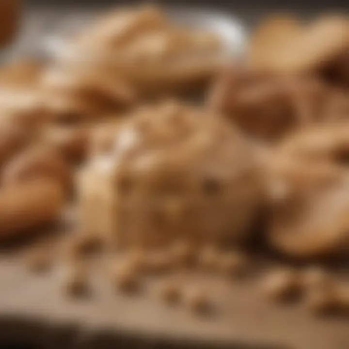 Close-up of peanut butter and dog-friendly ingredients on a countertop
