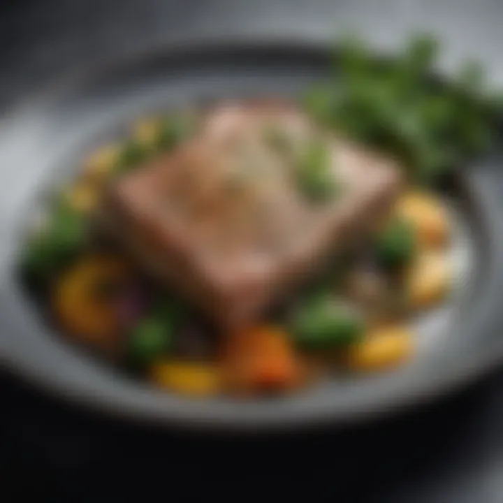 A beautifully plated low carb dish with fresh herbs