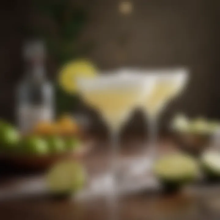 Elegant presentation of slushy margaritas on a festive table setting
