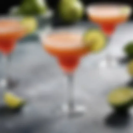 Vibrant frozen margarita in a glass with a salted rim and lime garnish