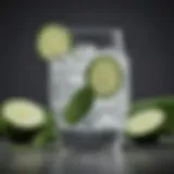 Refreshingly crafted cucumber gin and tonic in a crystal glass