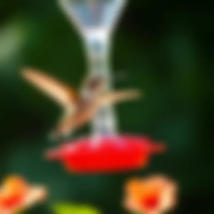 Hummingbird in Flight A hummingbird in mid-flight near a feeder