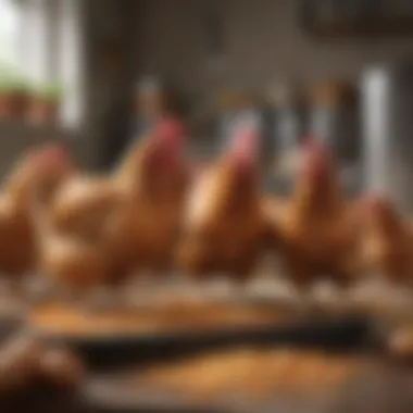 Content Chickens Benefiting from Homemade Feed Healthy chickens enjoying homemade feed