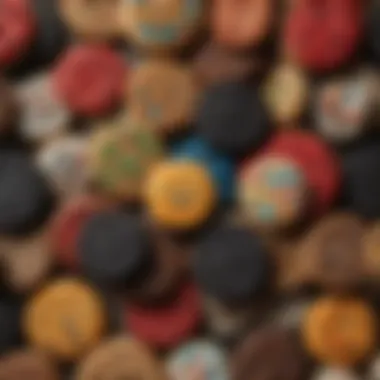 A close-up view of assorted custom Oreo-style cookies showcasing unique flavors and vibrant colors