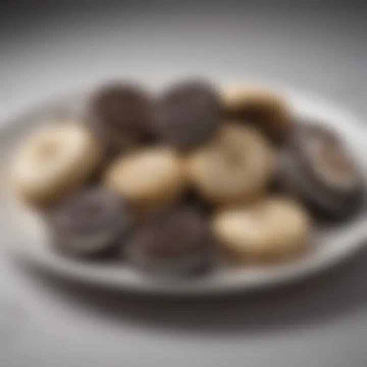 A finished plate of bespoke Oreo-style cookies, elegantly presented for enjoyment