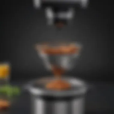 Illustration highlighting the functionality of the Cuisinart Grind and Brew filter basket in the brewing process.