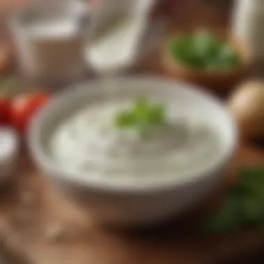 A bowl of homemade ranch dressing