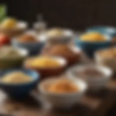 Diverse Batters for Culinary Exploration A variety of batters displayed in bowls
