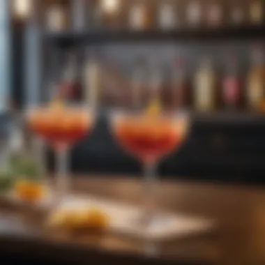 Creative Cocktail Experience Artistic cocktail bar setup with creative drinks