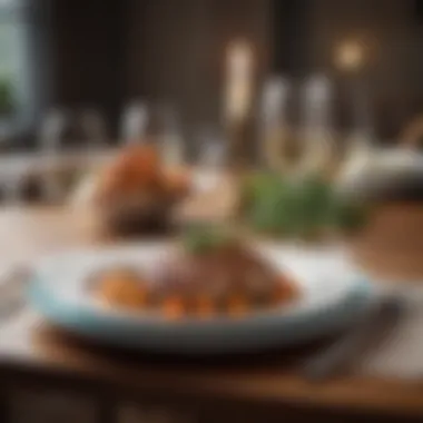 Intimate Dining Experience Intimate dinner setting with elegant tableware
