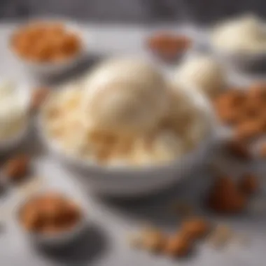 Ingredients for Crafting Almond Ice Cream Ingredients of almond ice cream laid out on a table
