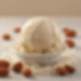 Smooth and creamy texture of almond ice cream