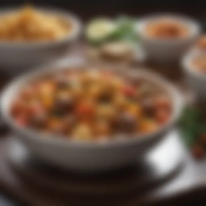 A variety of international cuisine dishes