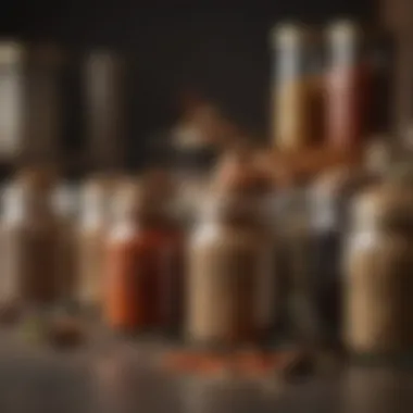 An array of spices in elegant jars