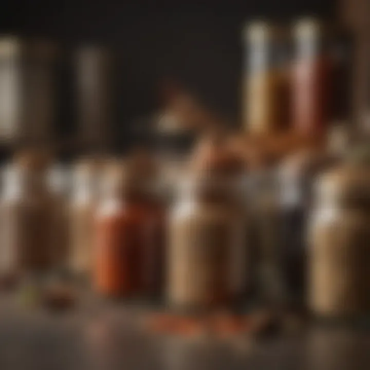 An array of spices in elegant jars