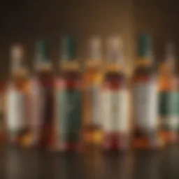 A selection of Glenlivet whisky bottles showcasing various labels