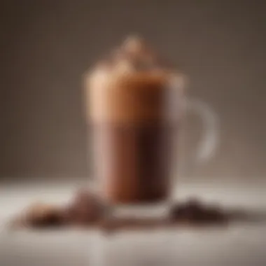 Refreshing Cold Chocolate Treat Chilled Dunkin' Donuts cold chocolate drink garnished with chocolate shavings.