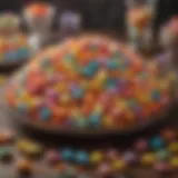 Colorful assortment of Easter themed candies displayed on a festive table