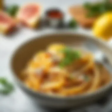 Creamy Gluten-Free Pasta A bowl of creamy gluten-free pasta topped with fresh herbs.