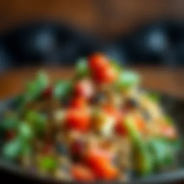 Vibrant Quinoa Salad A beautifully plated gluten-free quinoa salad with colorful vegetables.