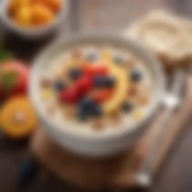 A vibrant bowl of overnight oats topped with fresh fruits and nuts