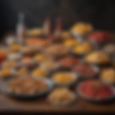Diverse Snack Selection A vibrant spread of diverse snacks arranged artfully on a table