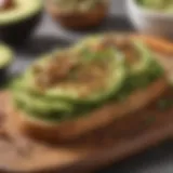 Avocado toast topped with seeds and herbs