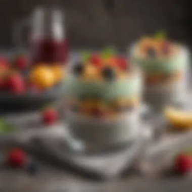 Superfood Chia Pudding Delight Chia pudding garnished with fruits and mint