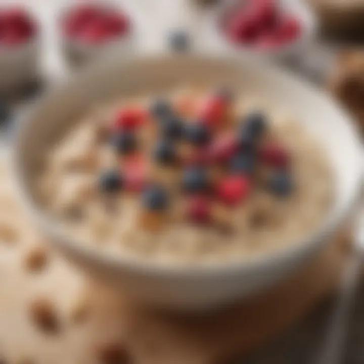 Bowl of oatmeal with fresh berries and nuts