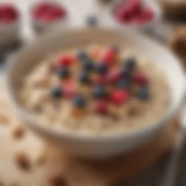 Wholesome Oatmeal Enriched with Berries Bowl of oatmeal with fresh berries and nuts