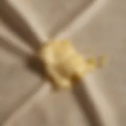 Cloth with dried butter stain