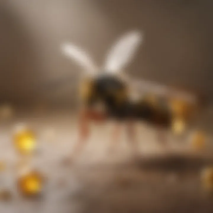 Commercial products displayed for wasp control
