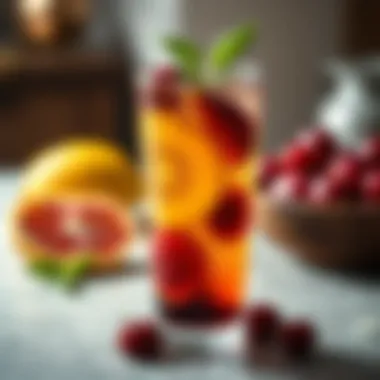Seasonal fruit-infused beverage in a charming glass