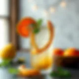 Refreshing non-alcoholic beverage garnished with mint and citrus