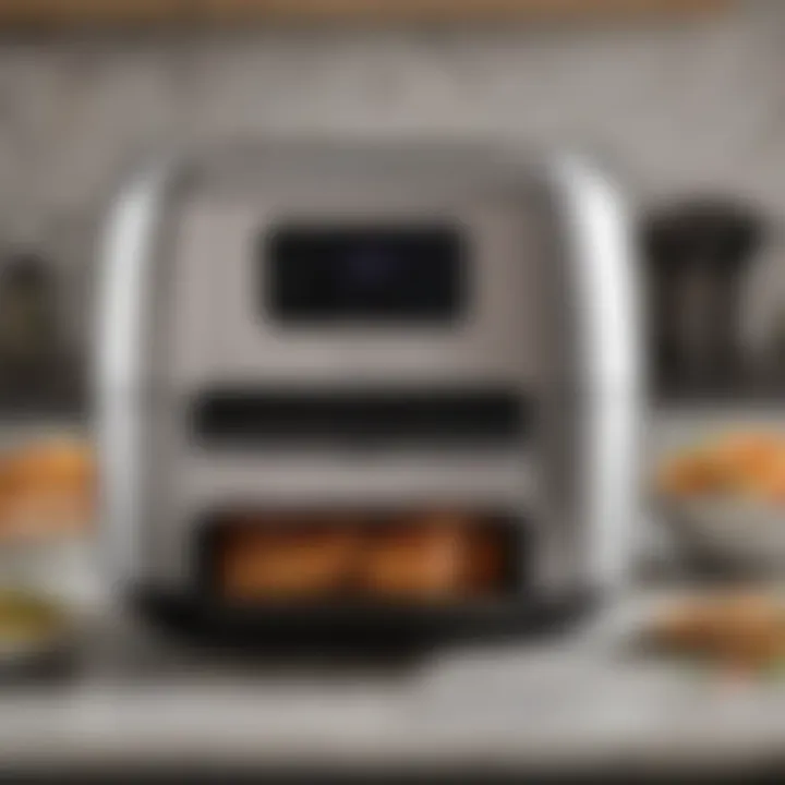 A close-up of the Emeril Grill Air Fryer showcasing its sleek design