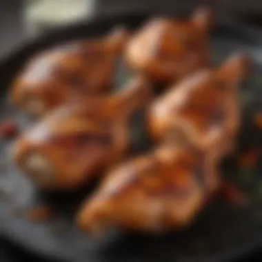 Grilled chicken legs with a smoky glaze