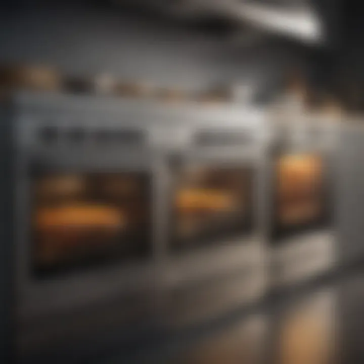 A kitchen with various oven brands on display for comparison