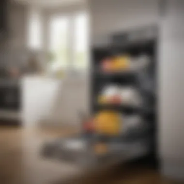 Energy-efficient dishwasher in a modern kitchen