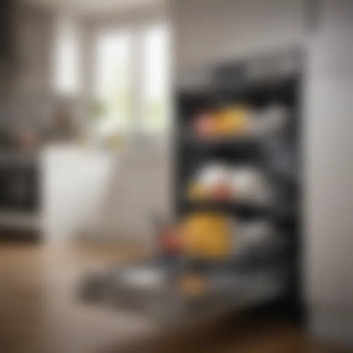 Energy-efficient dishwasher in a modern kitchen
