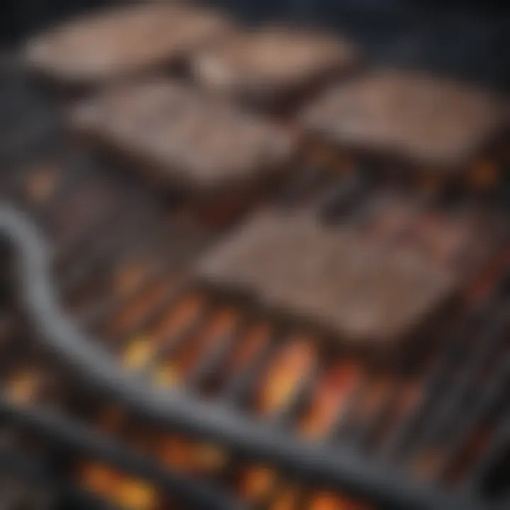 Cast iron grill grate placed on an outdoor barbecue grill
