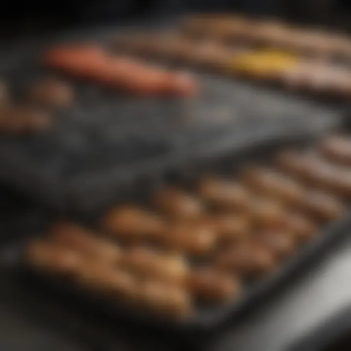 A comparison of various grill grate designs on a table