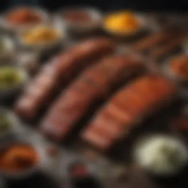 Seasoning Choices for Ribs Selection of various dry rubs and spices for seasoning ribs